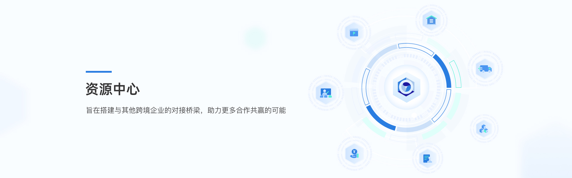 资源中心旨在搭建与其他跨境企业的对接桥梁，助力更多合作共赢的可能